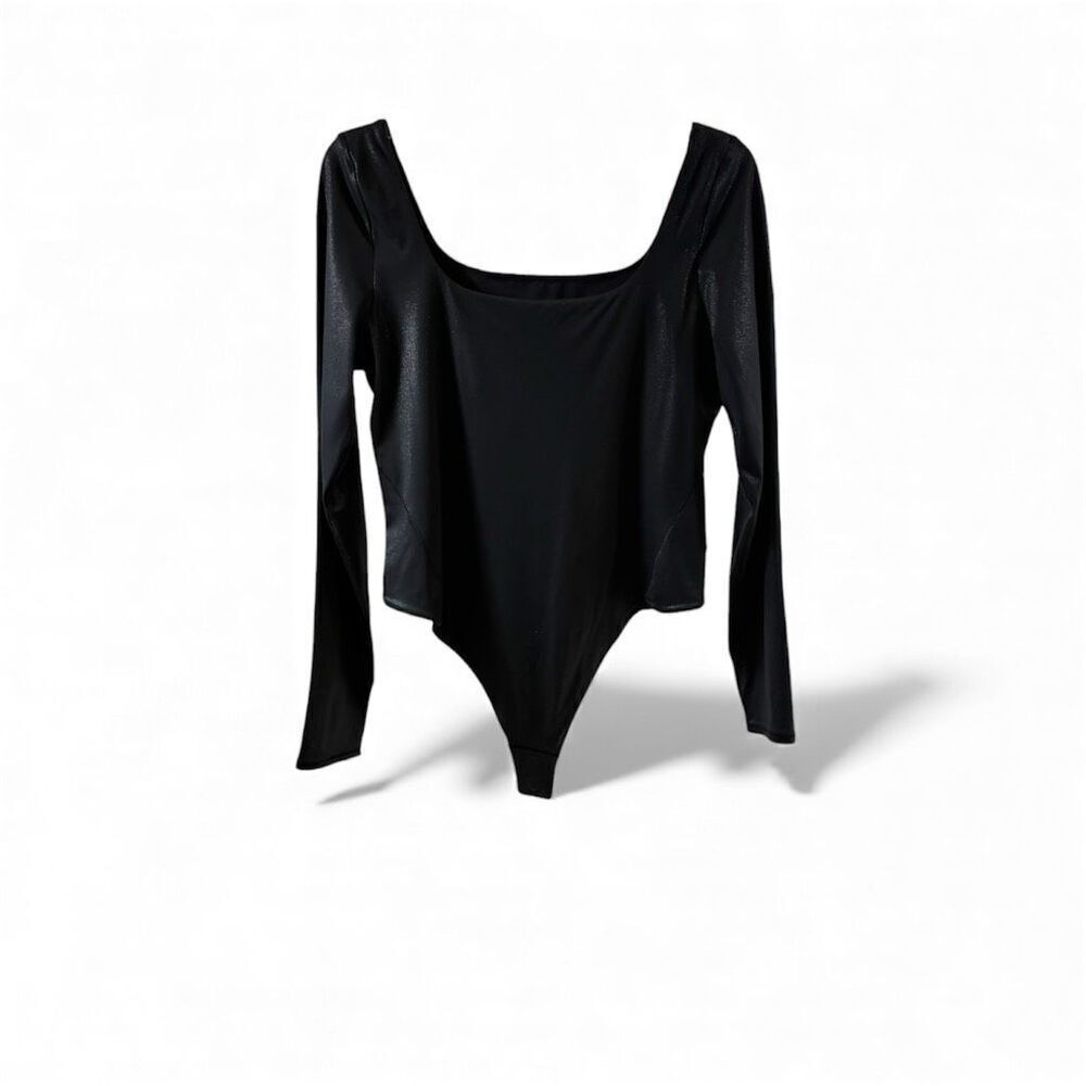 Lululemon NWT Nulu Wundermost Square Neck Body Suit in Shimmery Black Size XL